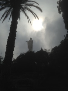 A View of the statue of Mary on the way up.