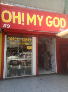 OH! MY GOD is an esoteric shop on Patronato, a street near the Bella Vista area of Santiago, near the Parque Metropolitana