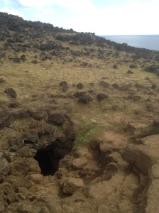 The entrance to Ana Kakenga cave. It was such a small hole I walked past it first of all. An hour later I went back and found two other people climbing into it